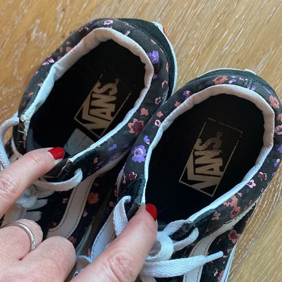 VANS black/floral suede/canvas Men 4/Women 5.5 - Picture 9 of 12